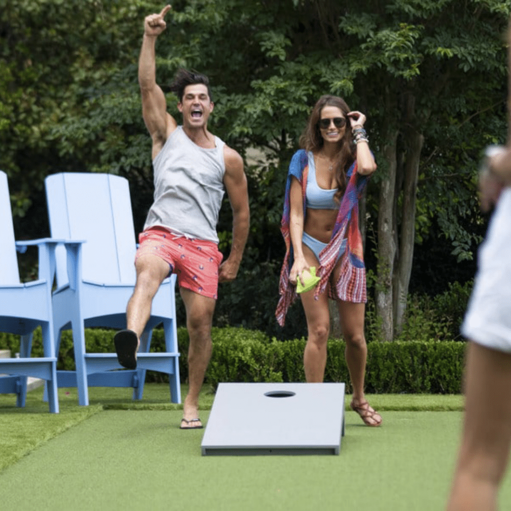 Ledge Lounger Cornhole Toss Grey Lifestyle Image 2