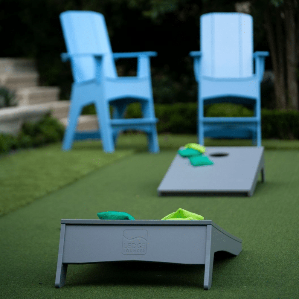 Ledge Lounger Cornhole Toss Grey Lifestyle Image 4
