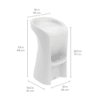 Ledge Lounger Signature Barstool White Dimensions